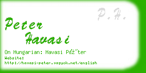 peter havasi business card